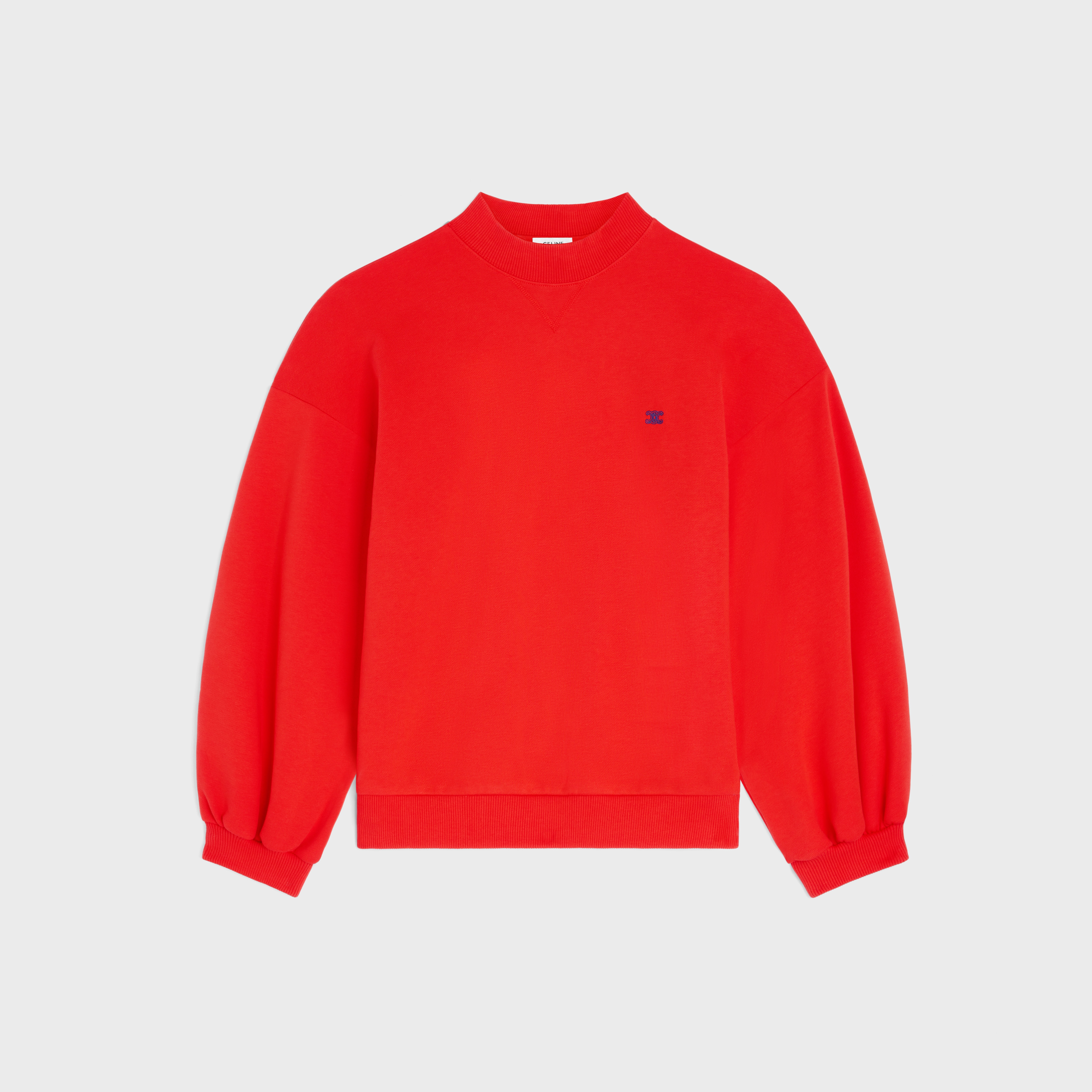 loose sweatshirt IN cotton fleece - RED CYCLIST/NAVY | CELINE